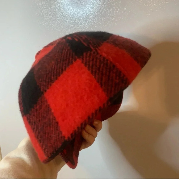 Vintage Dry Ice Black Red Plaid Wool Hat Lined - Picture 9 of 10